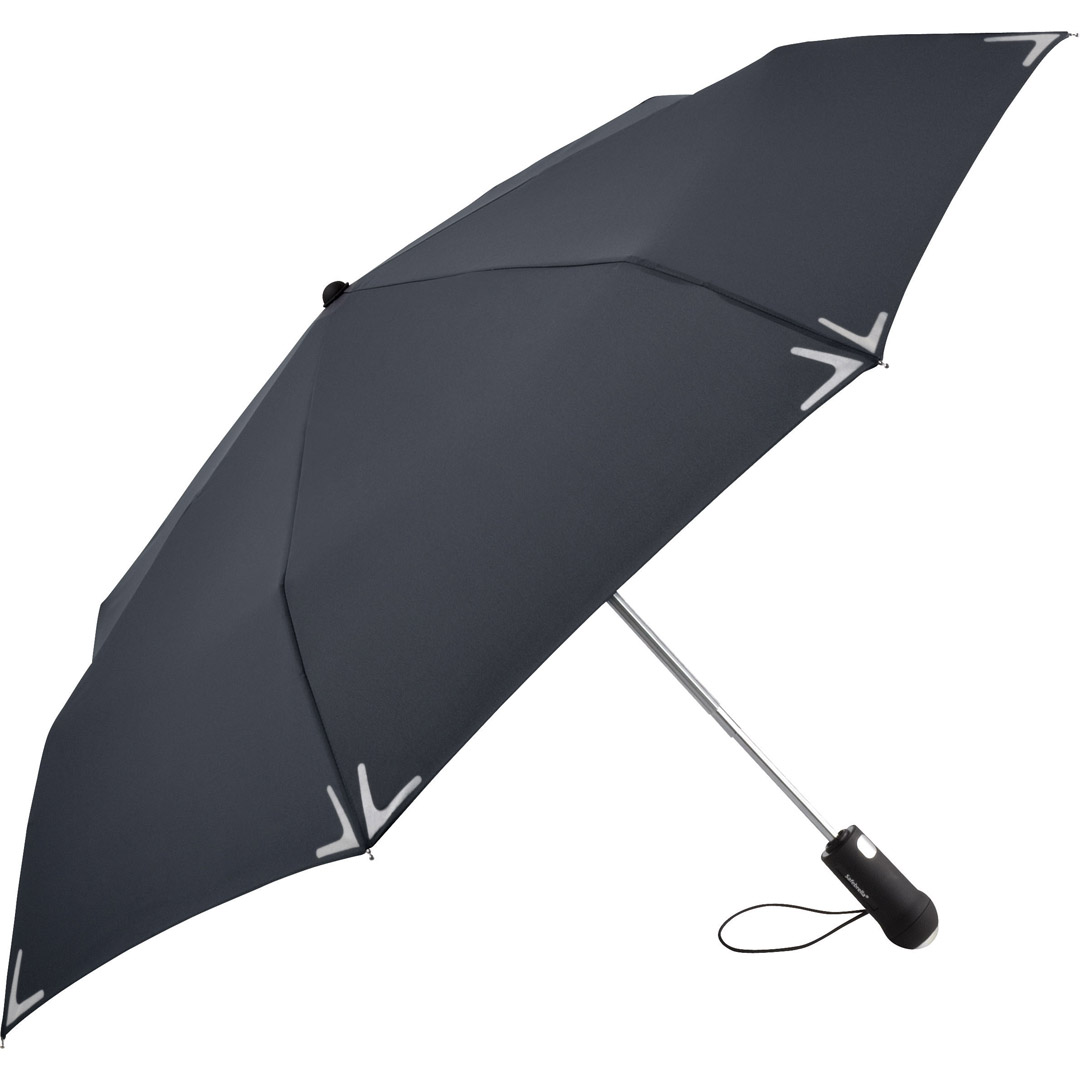 FARE AOC-Mini-Taschenschirm Safebrella® LED dunkelgrau